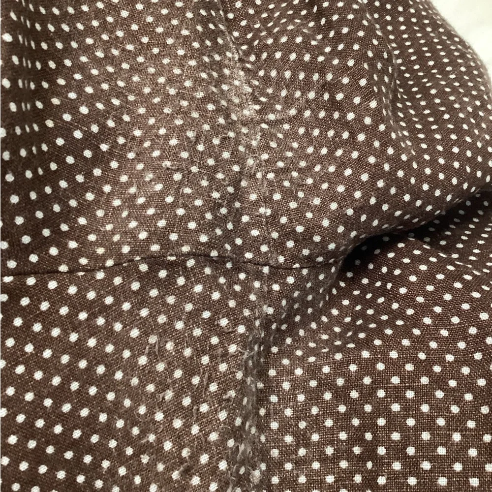 Reformation Jaida Linen Brown Pants Polkadot Size M